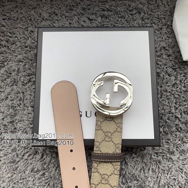 Gucci男士皮帶 古奇防水經典雙G互扣腰帶  jjp1583